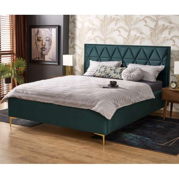 Seng Modulo W5 160x200 cm - velvet - metall ben - oppbevaringsplass