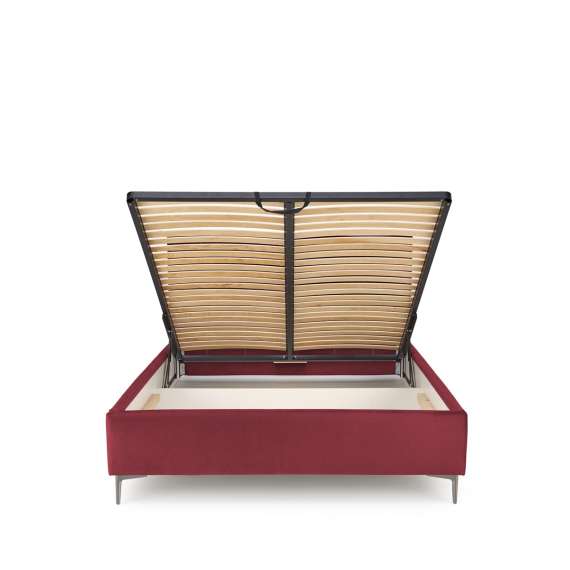 Seng Modulo W6 160x200 cm - velvet - metall ben - oppbevaringsplass