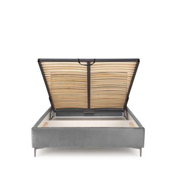 Seng Modulo W6 160x200 cm - velvet - metall ben - oppbevaringsplass