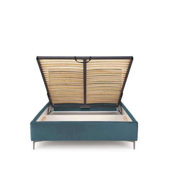 Seng Modulo W6 160x200 cm - velvet - metall ben - oppbevaringsplass