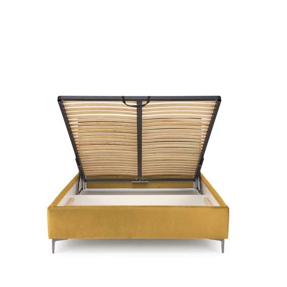 Seng Modulo W6 160x200 cm - velvet - metall ben - oppbevaringsplass