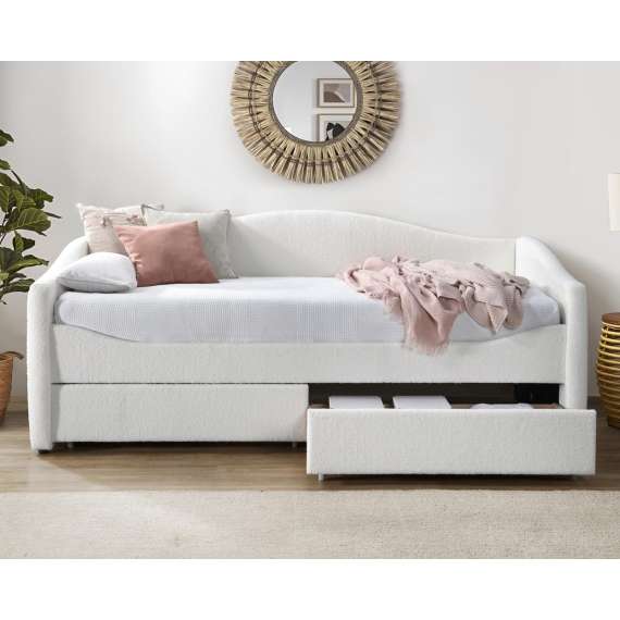 Dagseng Caydence 90x200 cm - 2 skuffer - crem boucle