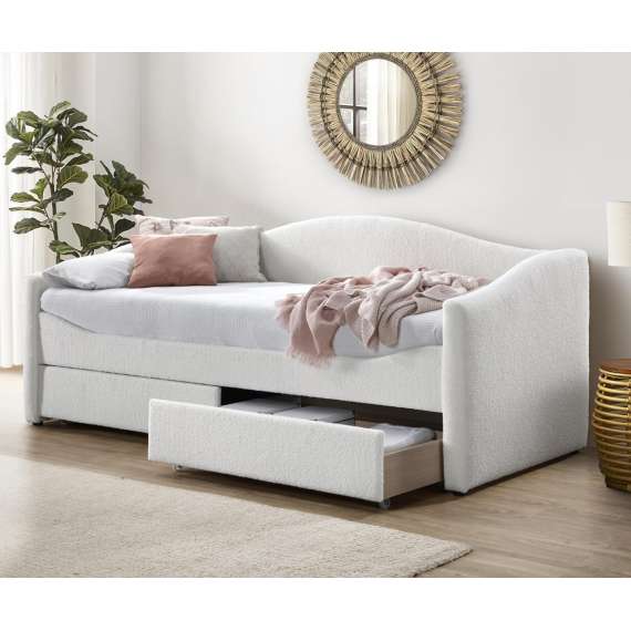 Dagseng Caydence 90x200 cm - 2 skuffer - crem boucle