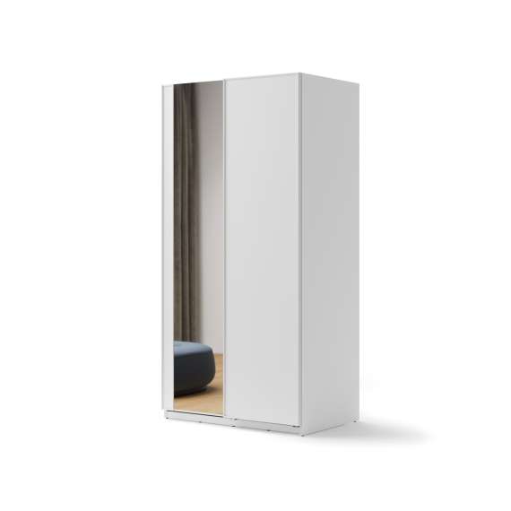 Garderobeskap Maxi 120x235 - hvit matt - speil