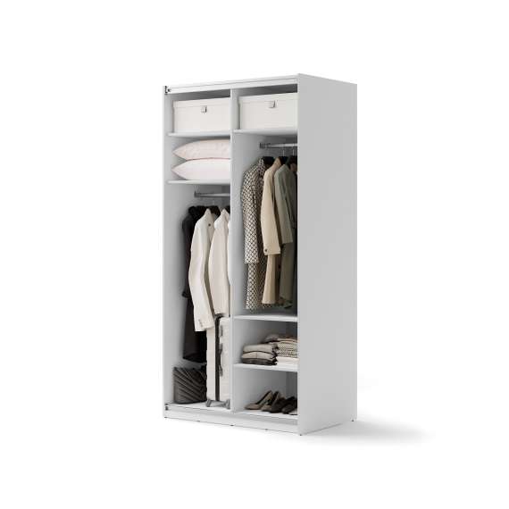 Garderobeskap Maxi 120x235 - hvit matt - speil