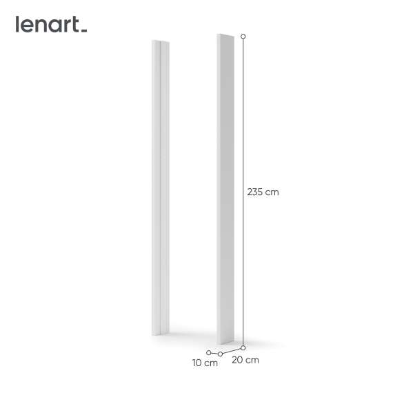 Garderobeskap Maxi 150x235 - hvit matt - speil