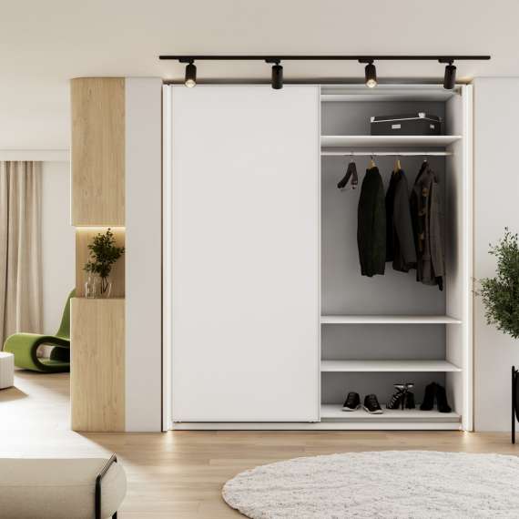 Garderobeskap Maxi 170x235 - hvit matt - speil