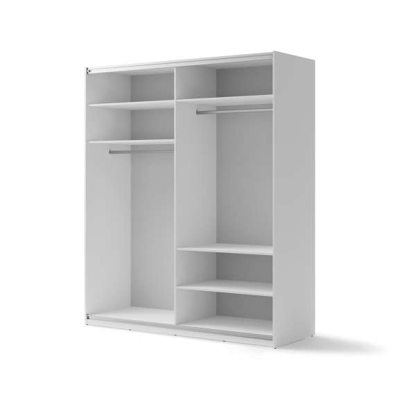 Garderobeskap Maxi 200x235 - hvit matt - speil