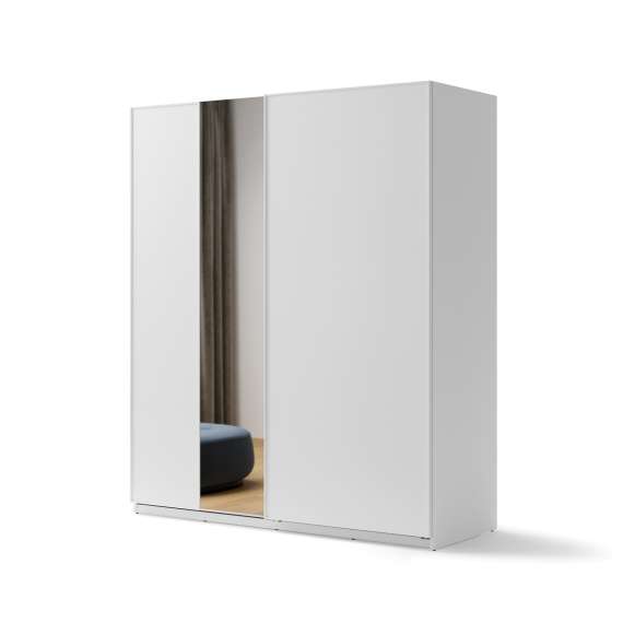Garderobeskap Maxi 200x235 - hvit matt - speil