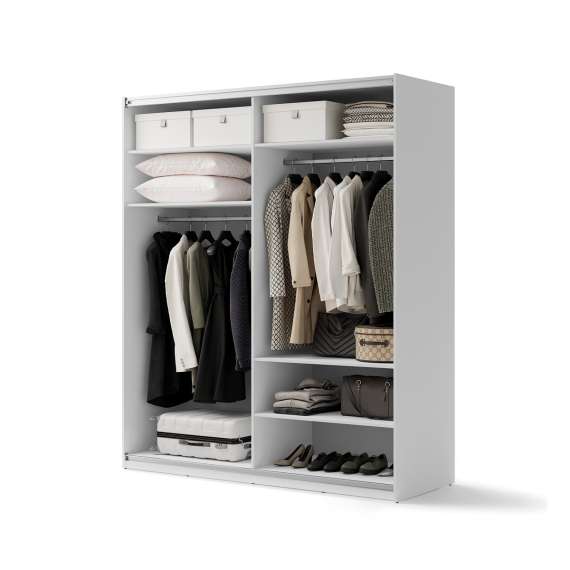 Garderobeskap Maxi 200x235 - hvit matt - speil