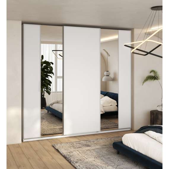 Garderobeskap Maxi 220x235 - hvit matt - speil