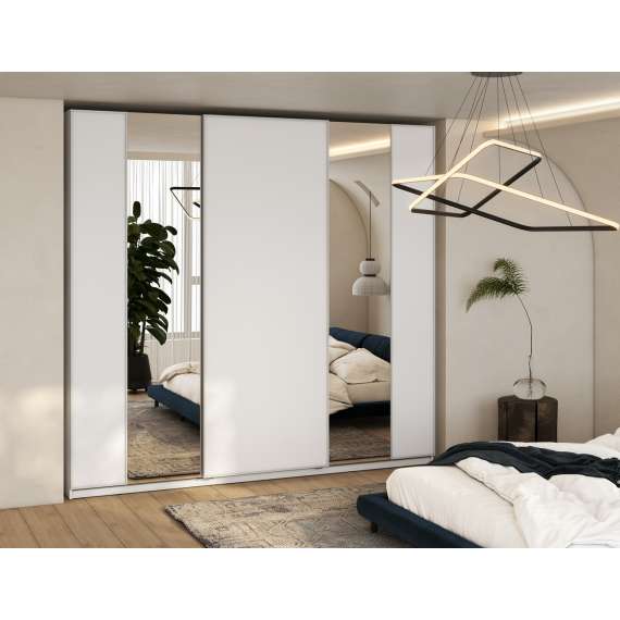 Garderobeskap Maxi 220x235 - hvit matt - speil