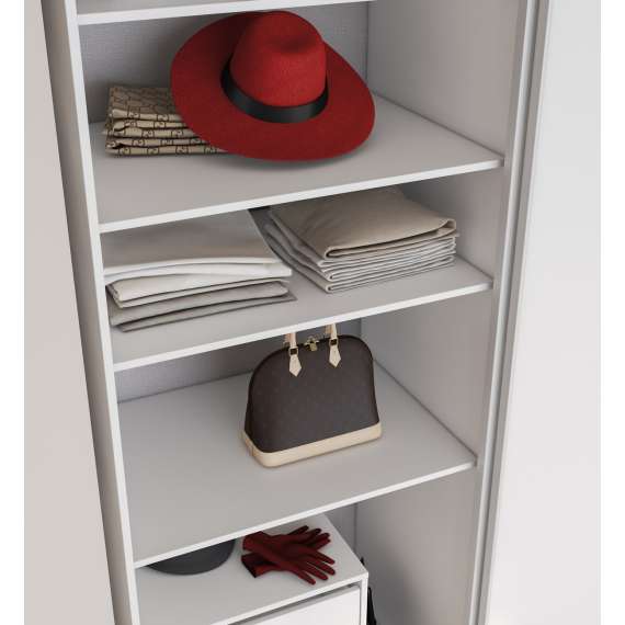 Garderobeskap Maxi 220x235 - hvit matt - speil