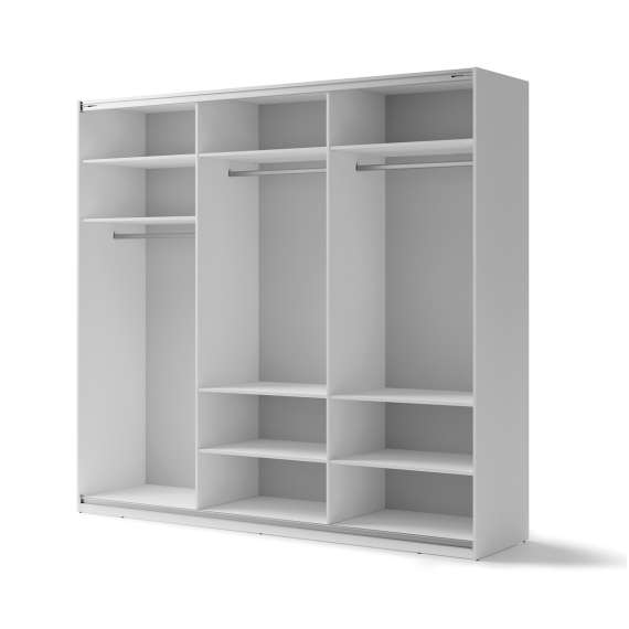 Garderobeskap Maxi 250x235 - hvit matt - speil