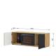 Tv-benk Auris 150x50 - 2 dører - elektrisk peis