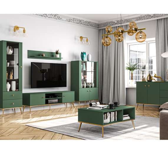 Sofabord Fonest 90x60 cm - labrador - metall ben gul