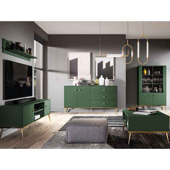 Sofabord Fonest 90x60 cm - labrador - metall ben gul