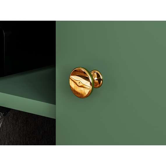 Tv-benk Fonest 160x54 cm - labrador - 2 dører - metall ben gul