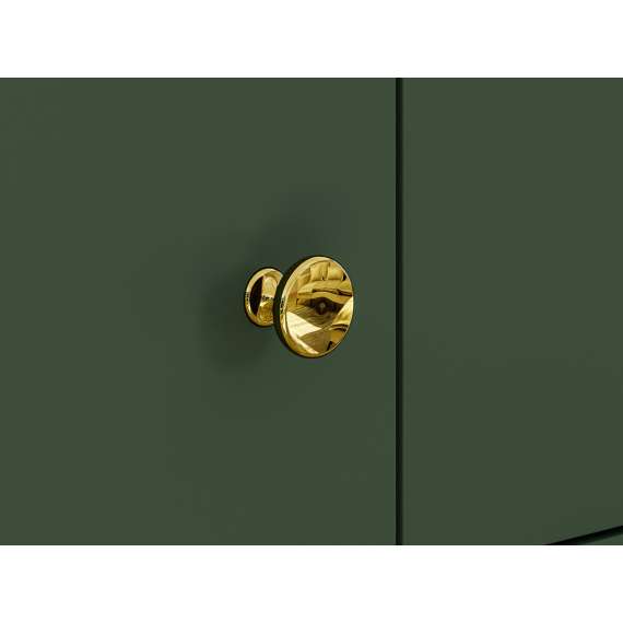 Skjenk Fonest 120x54 cm - labrador - 1 dør - 3 skuffer - metall ben gul