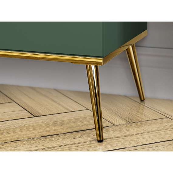 Vitrineskap Fonest 92x152 cm - labrador - 2 dører - metall ben gul