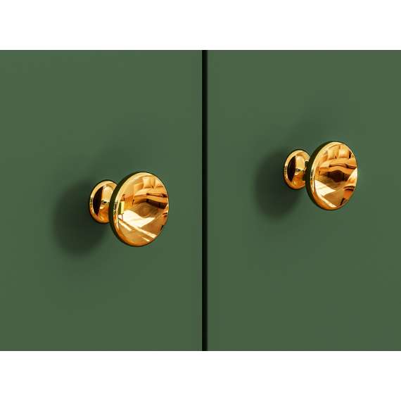 Vitrineskap Fonest 92x152 cm - labrador - 2 dører - metall ben gul