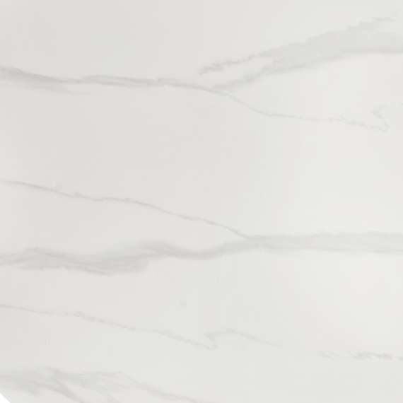 Spisebord Edgar 2 - Ø100 cm - hvit marmor imitasjon