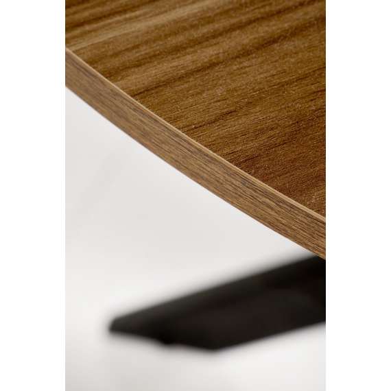 Spisebord Edgar 2 - Ø100 cm - valnøtt - svart ben