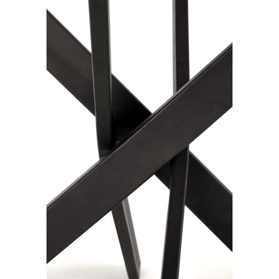 Spisebord Edgar 2 - Ø100 cm - eik gold - svart ben