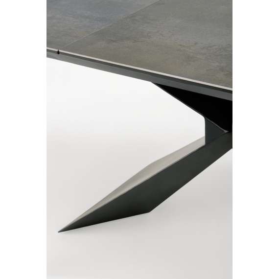 Spisebord Luciano 180-230 cm - marmor imitasjon - metal ben