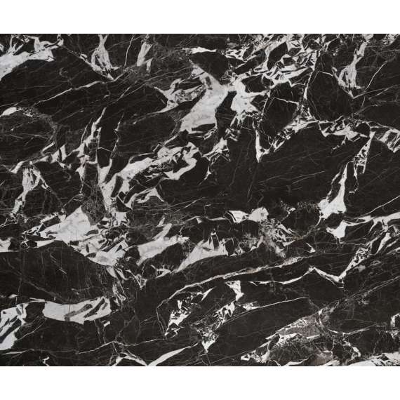 Spisebord Hilario 180-260 cm - svart marmor imitasjon - metal ben