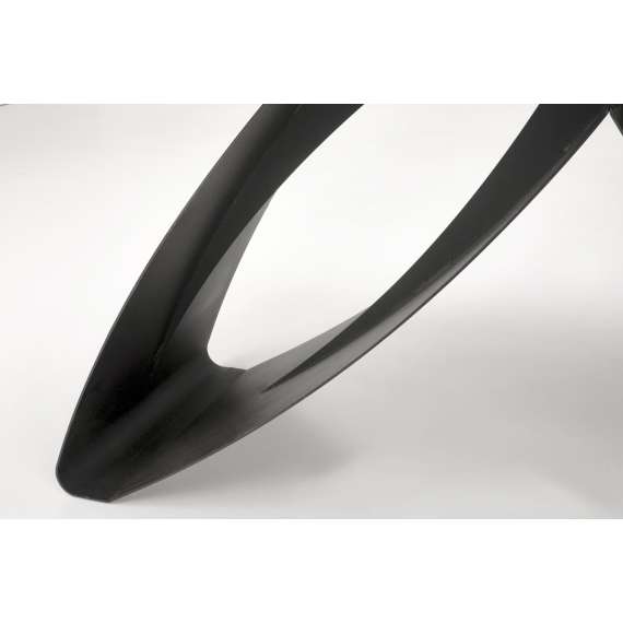 Spisebord Hilario 180-260 cm - svart marmor imitasjon - metal ben