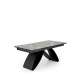 Spisebord Hilario 180-260 cm - svart marmor imitasjon - metal ben