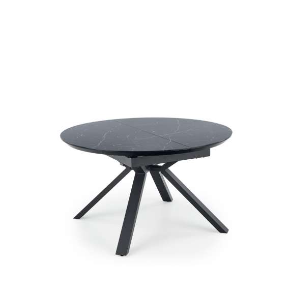 Spisebord Vertigo Ø130 cm - sort marmor - sorte ben