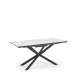 Spisebord Diesel 160-200 cm - svart marmor imitasjon - svart ben