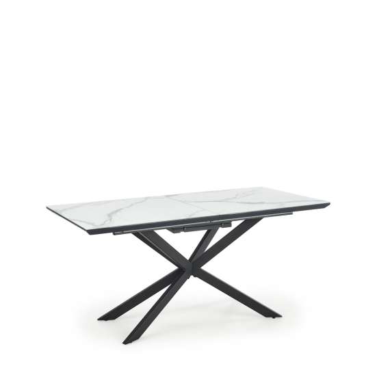 Spisebord Diesel 160-200 cm - svart marmor imitasjon - svart ben