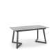 Spisebord Tiziano 160-210 cm - mørj grå - svart - metal ben