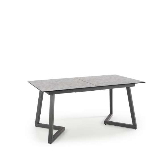 Spisebord Tiziano 160-210 cm - mørj grå - svart - metal ben