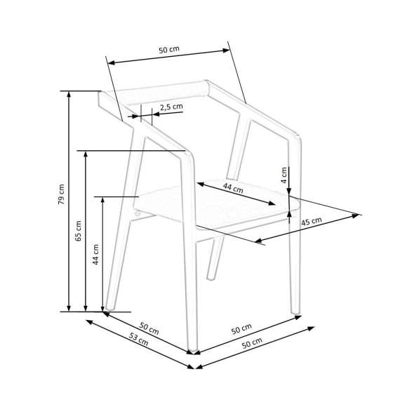 Stol Azul - sort - grå stoff