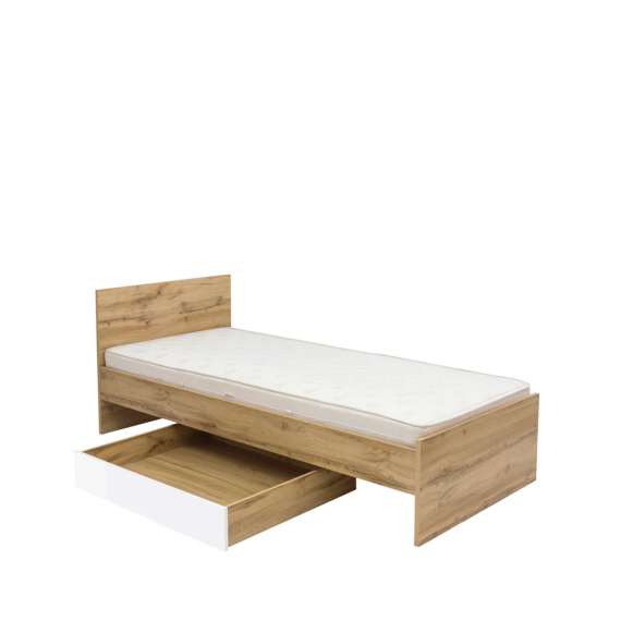 Seng Zele 90x200 cm - eik wotan - 1 skuff