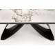 Spisebord Hilario 180-260 cm - hvit marmor imitasjon - metal ben