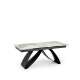 Spisebord Hilario 180-260 cm - hvit marmor imitasjon - metal ben