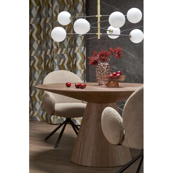 Spisebord Henderson Ø136 cm - valnøtt  - eikefinér