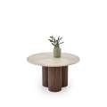 Sofabord Dorotea Ø80 cm - valnøtt  - travertin