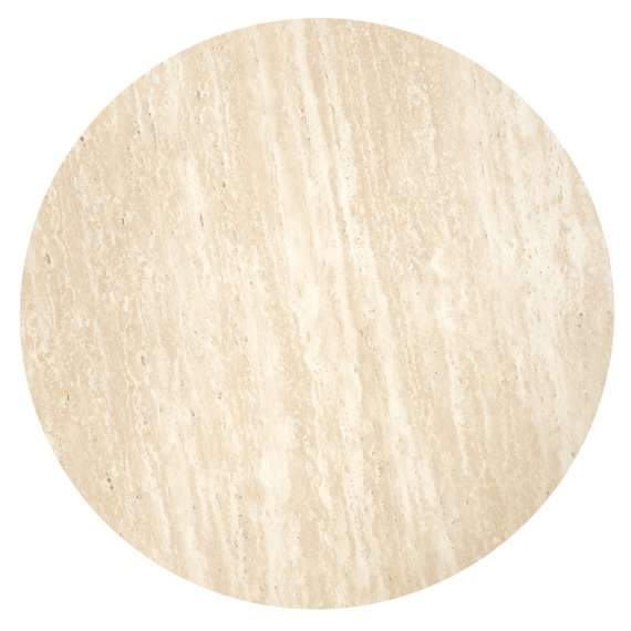 Sidebord Dorotea Ø50 cm - valnøtt  - travertin