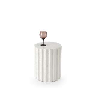 Sidebord Fara Ø41 cm - hvit kompositt