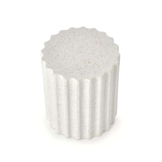 Sidebord Fara Ø41 cm - hvit kompositt