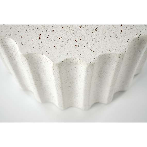 Sidebord Fara Ø41 cm - hvit kompositt