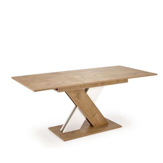 Spisebord Xarelto 135-175 cm - eik lancelot - hvit matt
