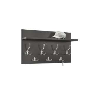 Hattehylle Finla 70 cm - Antrasitt - med knagger