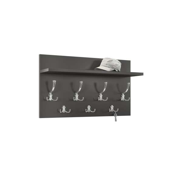 Hattehylle Finla 70 cm - Antrasitt - med knagger